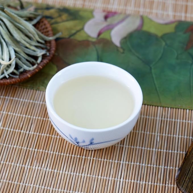 SANRAN Silver Needle White Tea Loose Leaf Chinese Premium Yunnan Bai Hao Yin Zhen Low Caffeine 5.29oz