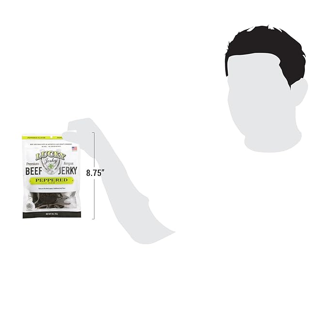 Lucky Beef Jerky - 3oz Slab (Peppered 12 Pack)