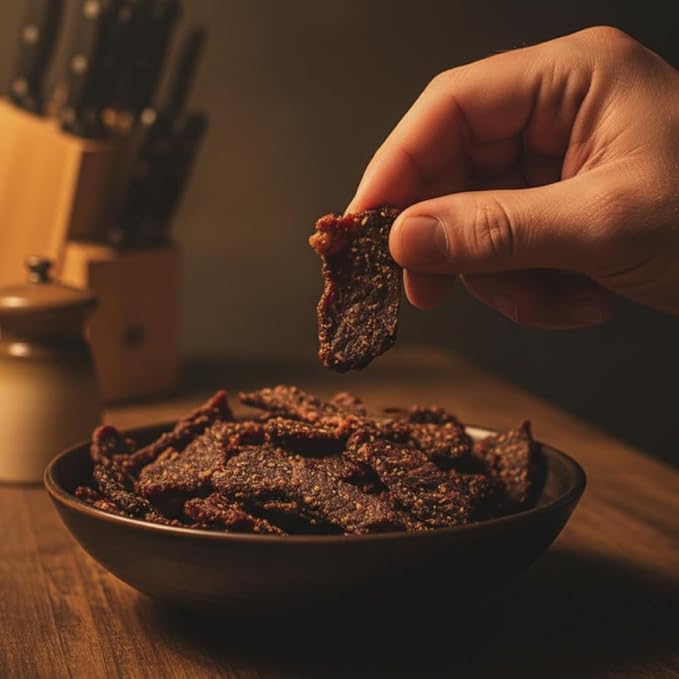 HowdySnax Traditional Biltong Bites – 2 Pack (8 Ounces Total) – Bulk Beef Snack • High‑Protein • Keto &amp Paleo • No Preservatives • Made in USA