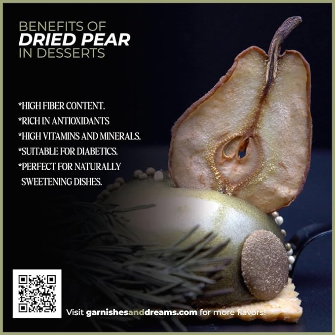 Garnishes &amp Dreams Dehydrated &amp Dried Pear Slices (8oz) – Natural Fruit for Cocktails Cheese Boards Desserts &amp Healthy Snacks No Sugar Added Edible Dried Fruit for Drinks