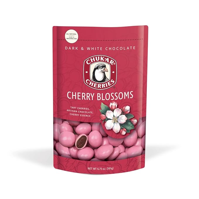 Chukar Cherries Dark &amp White Chocolate Cherry Blossoms (Pack of 4)