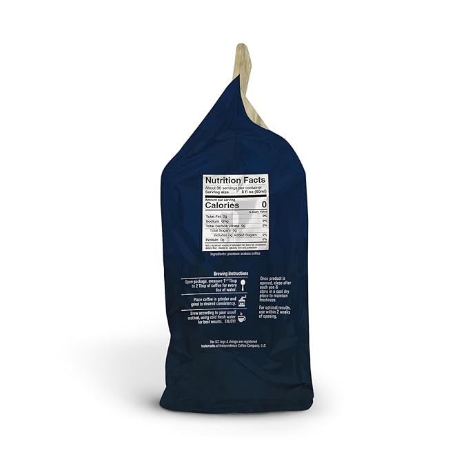 Independence Coffee Co. Earlywine Breakfast Blend Medium/Dark Roast Whole Bean Coffee 24 Ounce Bag (Packaging May Vary)