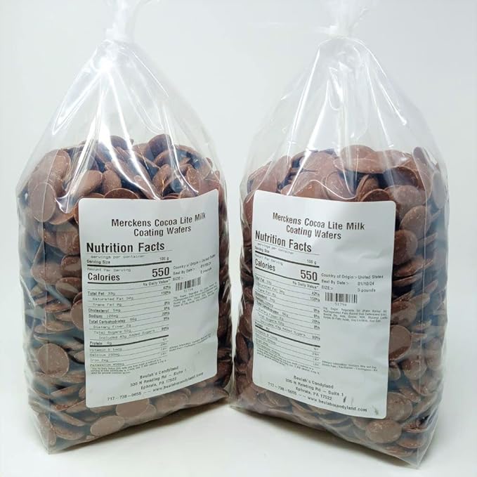 Merckens Coating Wafers Melting Wafers Cocoa Lite Milk 10 pounds