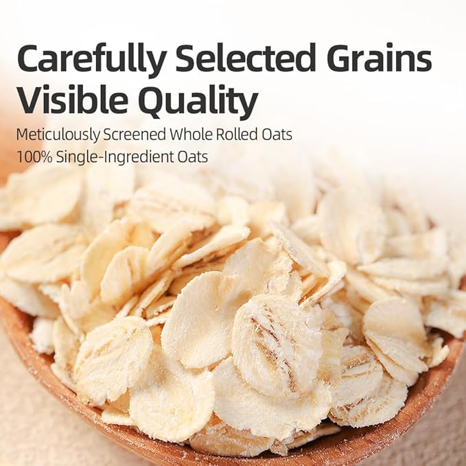 Instant Oats in Resealable Jar | 400g / 14.1oz | PoetrySeptember 100% Whole Grain Rolled Oats No Sugar Added - Grown in Fertile Black Soil Rich Aroma - Quick &amp Easy Breakfast Just Add Water Re