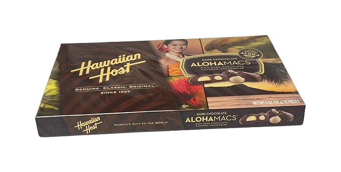 Dark Chocolate Covered Macadamia Nuts by Hawaiian Host 5 Box Tote - 5 ounces