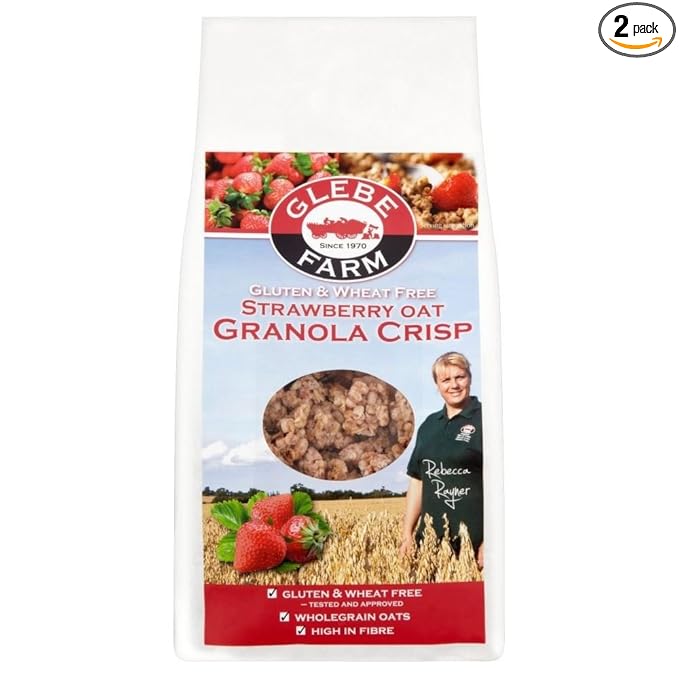 Glebe Farm Gluten Free Strawberry Oat Granola Crisp (375g) - Pack of 2