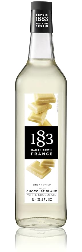 1883 White Chocolate Syrup for Drinks Made in France 1 Liter Glass Bottle