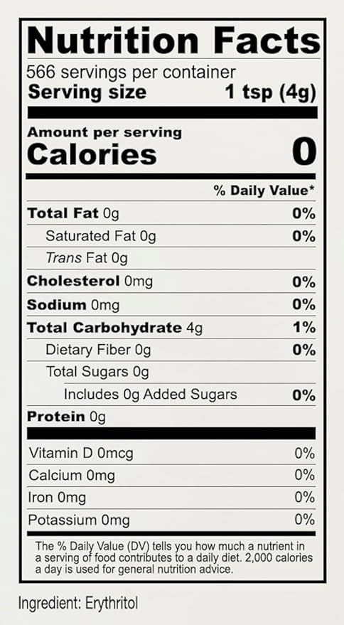 Anthony's Erythritol Granules 5 lb Non GMO Sweetener Keto &amp Paleo Friendly