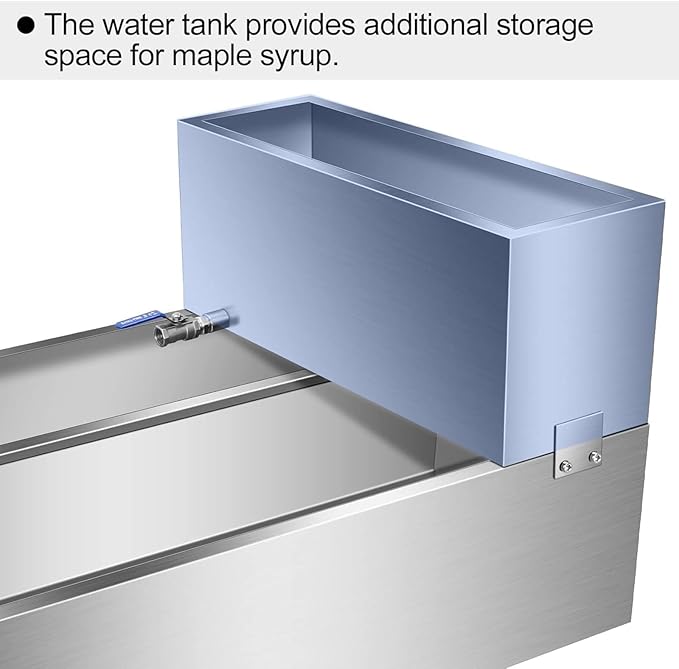 Maple Syrup Evaporator Pan Stainless Steel Maple Syrup Boiling Pan With Valve For Boiling Maple Syrup36Dx24Wx18.5H