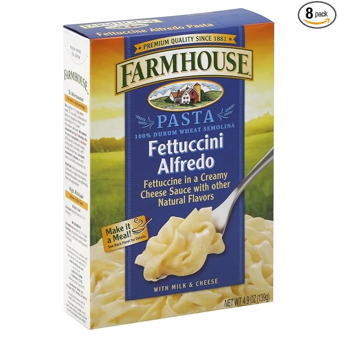 Fettuccine Alfredo 100% Durum Wheat Semolina Pasta 4.9 oz Boxes (Pack of 8)