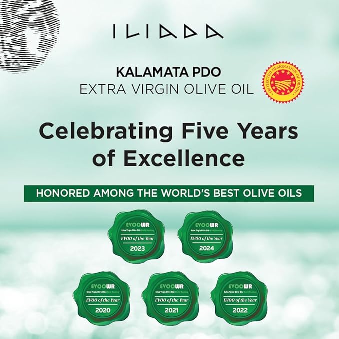Iliada Kalamata PDO Extra Virgin Olive Oil 3Lt | Multi-Awarded | Single Region 100% Greek | Monovarietal Koroneiki | Cold Press | Polyphenol Rich | Chef's Favorite