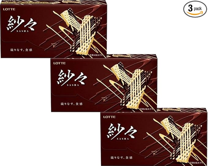 LOTTE SASHA Delicate chocolate bitter and white ×3 With MAIKO sticker Pio big bazar