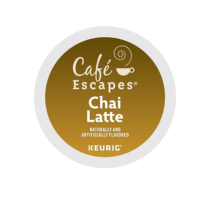 Cafe Escapes Chai Latte Tea Beverage Single-Serve Keurig K-Cup Pods 72 Count (3 Boxes of 24 Pods)