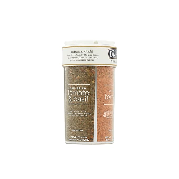 DeLallo Italian Seasoning Shaker 4 oz Container (3 Pack) with Garlic Pepper &amp Tomato Sun-Dried Tomato Rosemary and Parmesan Spices for Bread Dipping Non-GMO Gluten-Free