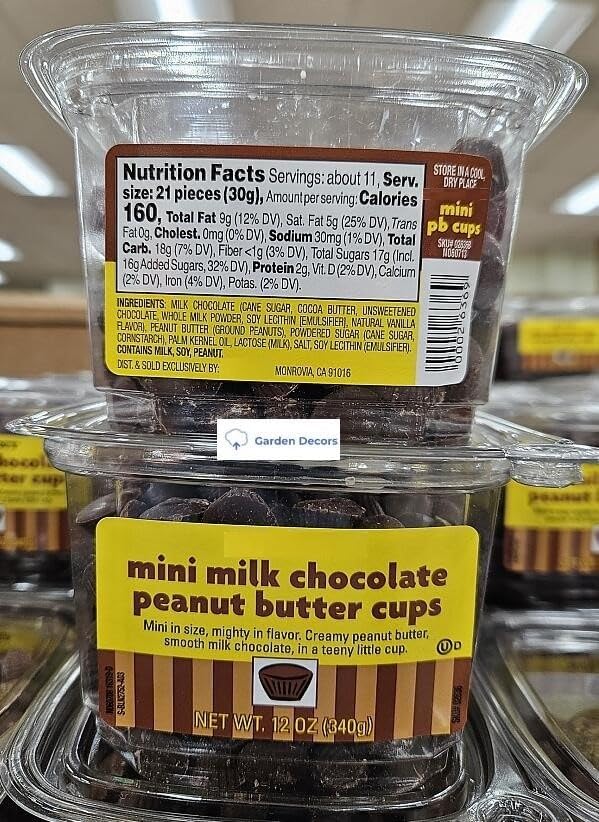Generic Trader Joe's Mini Milk Chocolate Peanut Butter Cups 12oz 340g (Two Tubs) Full Size