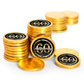 80ct 60th Birthday Candy Party Favors Chocolate Coins (80 Count) - Gold Foil - By Just Candy