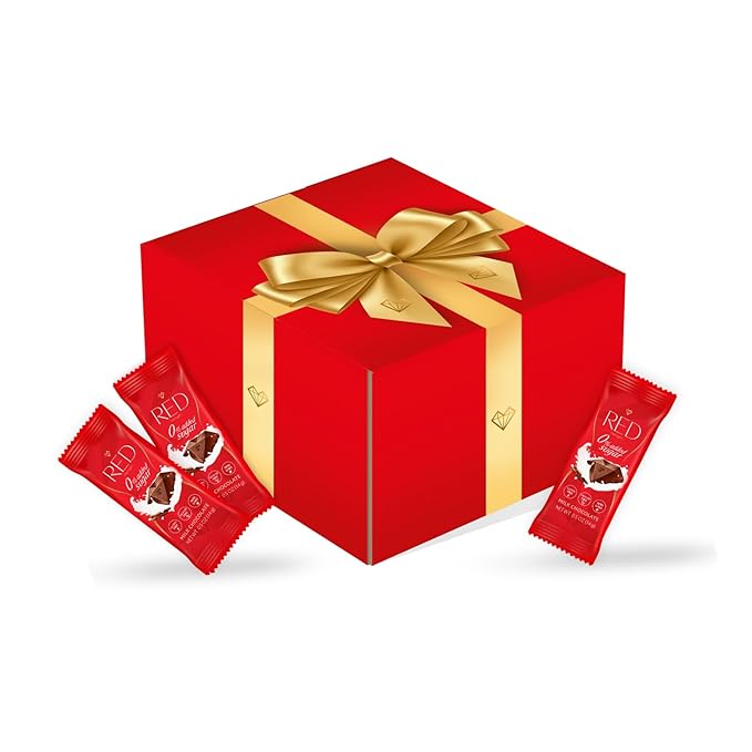 RED Delight®™ 100 Piece Chocolate Gift Box (100 Piece Gift Box w/Bite Size Bars Milk Chocolate)
