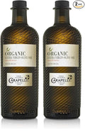 Carapelli - Organic Extra Virgin Olive Oil: Cold-Pressed Organic EVOO – 33.8 Fluid Ounces (1 Liter) (Pack of 2)