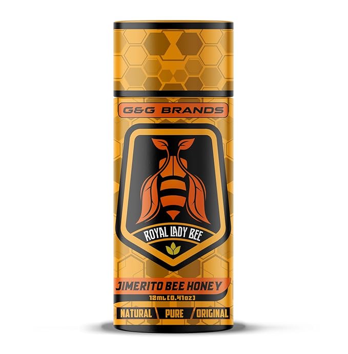 Jimerito Honey | Stingless Bee Honey | Miel Jimerito | 100% Natural | Authentic | Pure | Raw | Sweet &amp Tangy | Yucatán | Royal Lady Bee | 12mL Dropper Bottle