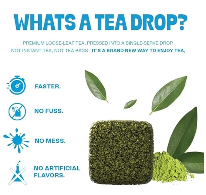 Tea Drops 8-Pack Limited Edition 10ct Tea Box Collection | Organic Bagless Tea Assortment | Handmade in USA | Woman-Owned | Includes Chai Spice Chocolate Earl Grey Ube Berries Matcha Lavender Matc