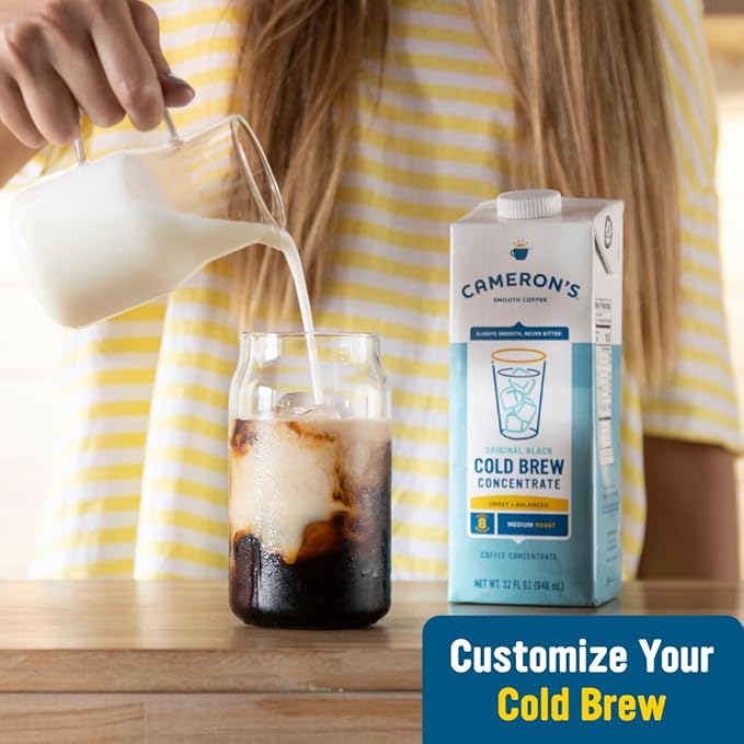 Cameron's Coffee Original Black Multiserve Cold Brew Coffee Concentrate Medium Roast 32oz (Pack of 6)