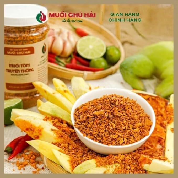 Muoi Tom Tay Ninh Chu Hai Chopspices Traditional Vietnamese Shrimp Salt Seasoning Natural Spiced mixed - 450 gram