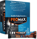 Promax Protein Bar Double Fudge Brownie 20g High Protein Gluten Free 12 Count