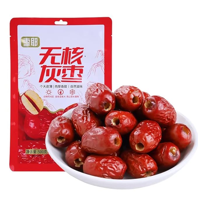 Pitted Premium Dates 500g Wash-Free Red Dates Natural Sweet &amp Plump 0 Additives Resealable Bag