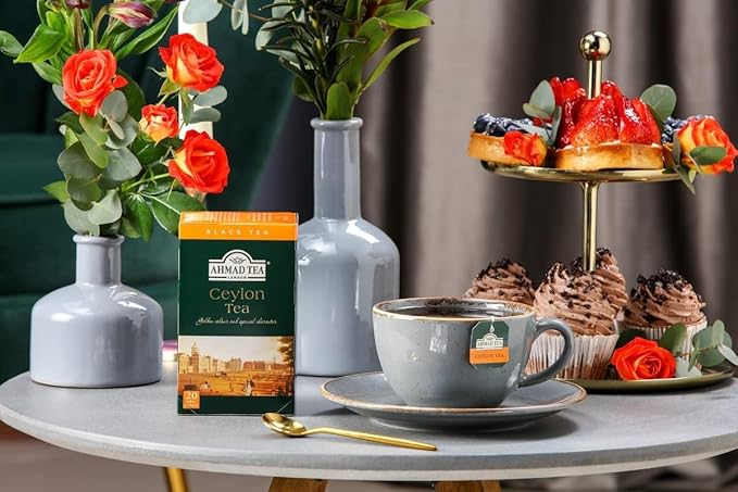 Ahmad Black Tea Classic Variety Pack with English Breakfast English Tea No.1 Darjeeling Ceylon Earl Grey &amp Cardamom Tea 20 Bags Each (Pack of 6)