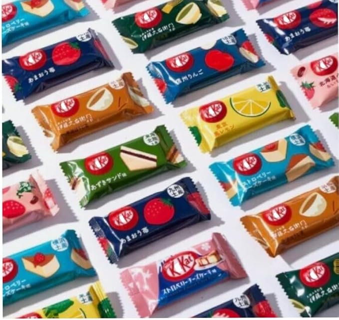 Konbini Japan - 24 Mini Japanese KitKat Chocolate Variety Pack Assortment (12 Flavors X2) Authentic Candy Snacks Wafer Sweets Gift - 24 Cute Small Size - Less Sugar Compared to Western Versions