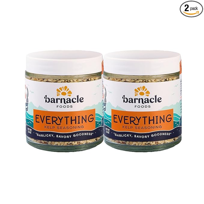Barnacle Foods Everything Bagel Kelp Seasoning | 2.5 oz. | Classic Bagel Topper | Great for Meat Tempura Add-In Scrambled Eggs &amp Toast| Made in Alaska | 2 Pack
