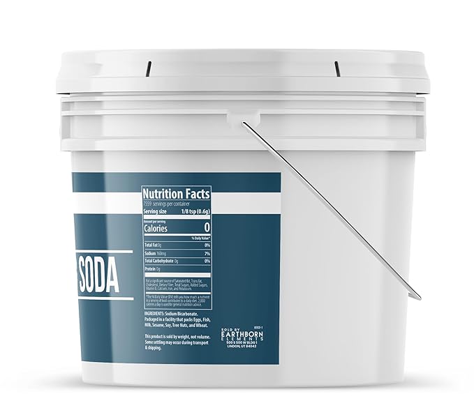 Earthborn Elements Baking Soda (1 Gallon) Sodium Bicarbonate Cooking Cleaning &amp Deodorizing (Pack of 2)