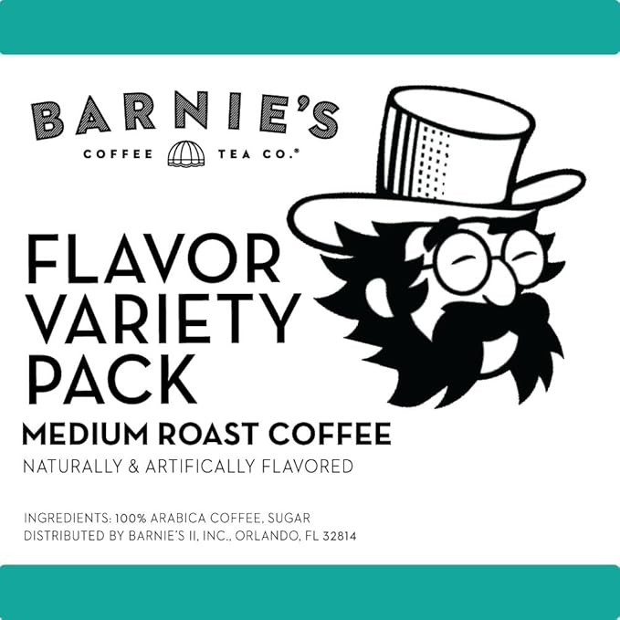 Barnie's Coffee Pods with Santa's White Christmas Southern Pecan Creamy Buttery Caramel and Cool Cafe Blues Assorted Variety Pack 32 Count