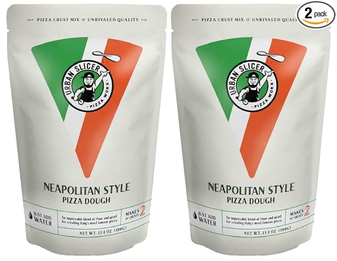 Urban Slicer Pizza Worx - Neapolitan Style Pizza Dough - At-Home Pizza Making Kit for Classic Artisan Crust - 13.4 oz. Bags - 2 Pack - Makes 4 Pizzas