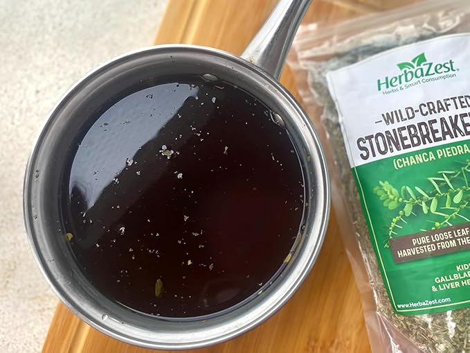 HerbaZest Stonebreaker Tea –10oz – (Chanca Piedra Tea) – Amazon-Sourced Wild-Crafted Loose Leaves &amp Stems with a Naturally Mild Flavor
