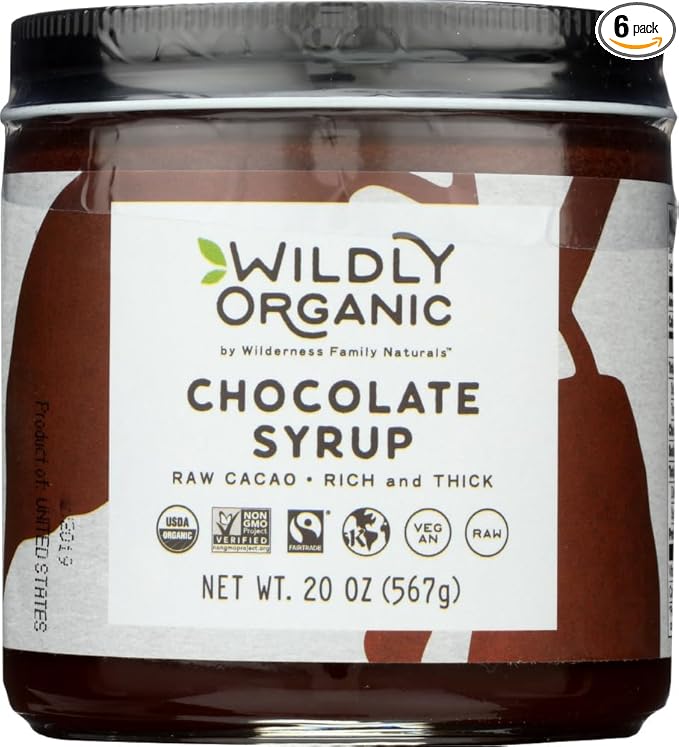 WILDERNESS PRODUCTS Syrup Chocolate Pack of 6 Size 20 OZ (Gluten Free GMO Free Kosher Vegan Wheat Free Yeast Free 95%+ Organic)