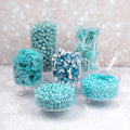8.74lbs Light Blue Candy Buffet Set With Jelly Beans Lollipops Chocolate Gems Sanded Gummy Bears Fruit Chews and Popcorn For Parties (Feeds 24-36 People) - Candy Only