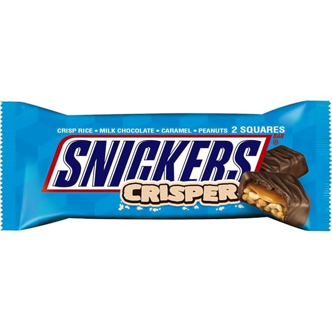 SNICKERS Crisper Singles Size Chocolate Candy Bars 1.41-Ounce Bar 18-Count Box
