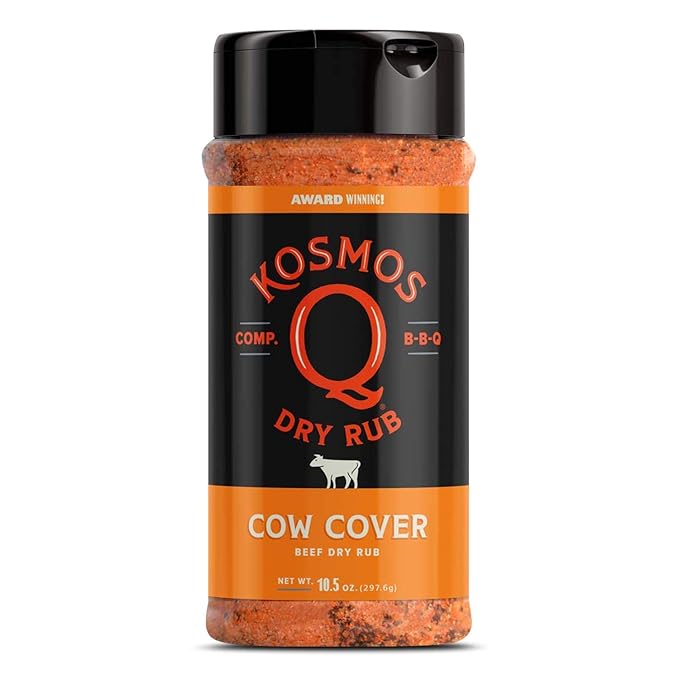 Kosmos Q BBQ Grill Spices and Seasonings Set - 8 Flavor Variety BBQ Rub Seasoning Gift Set for Barbecues Grilling and Smoking - Dry Rub Shakers Include Cow Cover Dirty Bird SPG and More