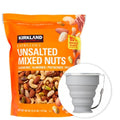 Kirkland Signature Mixed Nuts Unsalted Extra Fancy 40 oz - 2.5lb Item 1652577 Bundle with MORALZA Silicone Cup 200ml - 2 Items