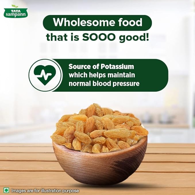 Tata Sampann Pure Seedless Raisins/Kishmish – Premium Dry Fruit Source of Potassium – 17.6 oz (500 g)