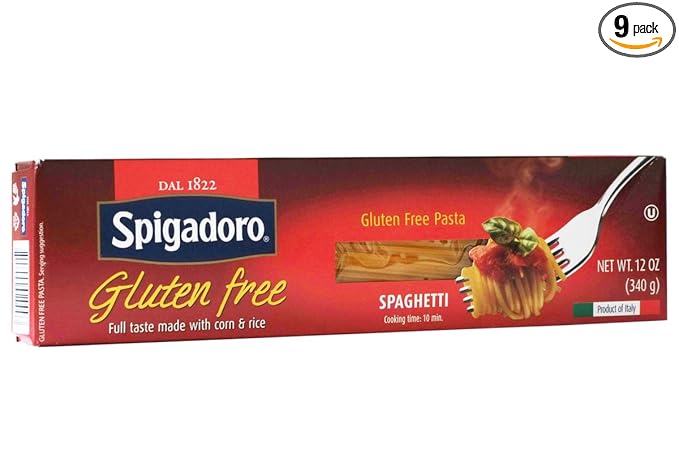 Spigadoro Spaghetti Gluten-Free Italian Pasta | 340 Gram | 12 Ounce | Pack of 9
