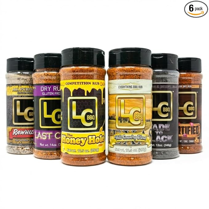 LC BBQ Ultimate Seasoning &amp Rub Bundle (6 Pack) – Rawhide All Purpose Last Call Beef &amp Chicken Honey Hole Sweet Honey Rub Texas Hill Country Blend Fade To Black Beef Rub Certified Pork &a
