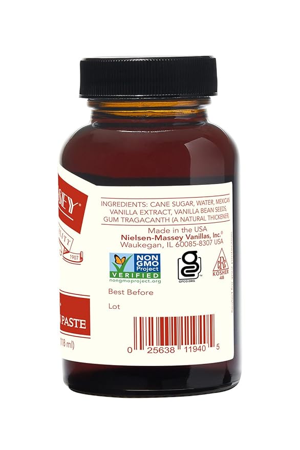 Nielsen-Massey Mexican Pure Vanilla Bean Paste for Baking and Cooking 4 Ounce Bottle
