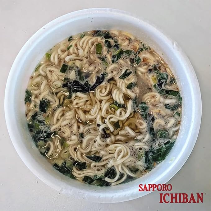 [SAPPORO ICHIBAN] Tonkotsu Ramen Bowl (Donburi) Noodles No. 1 Tasting Japanese Instant Cup Noodles (2.94 oz x 12 Bowls) (Tonkotsu)