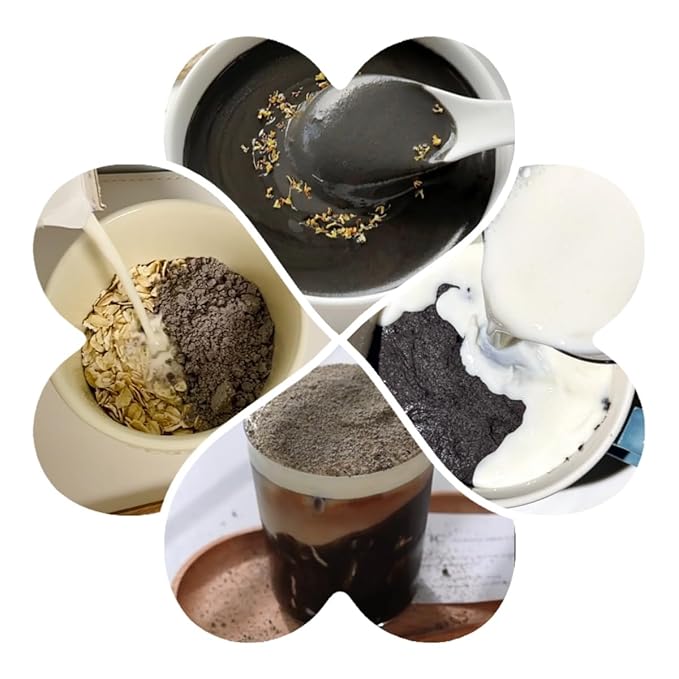 ONETANG Organic Black Sesame PowderPlant BasedGluten-FreeVeganProtein Source No SugarLow Temp RoastedHalalNon-GMOBlack Sesame Paste 12.36 Oz (350g)
