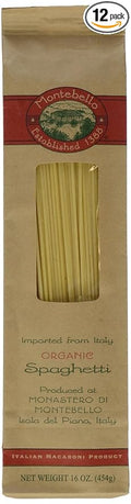 Montebello Organic Spaghetti Artisan Pasta Non GMO 16 Ounces (Pack Of 12)