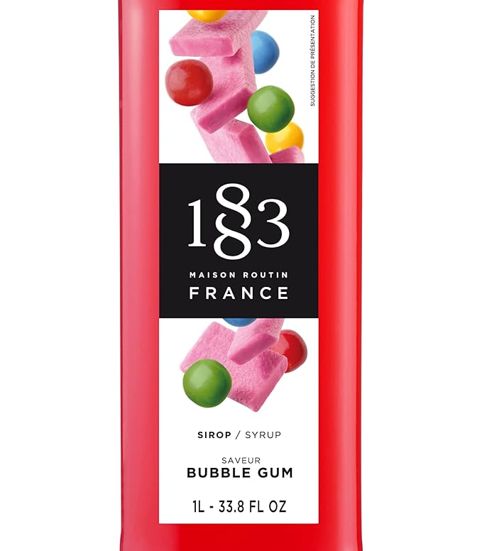 1883 Bubblegum Syrup for Drinks Made in France 1 Liter Glass Bottle