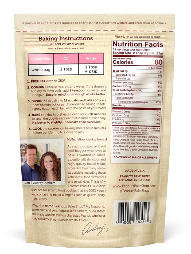 Peanut's Bake Shop - Vegan and Gluten-Free Cookie Mix | Non-GMO Kosher Cookie Mixes for Decadent Treats (Cinnamon Oatmeal - 3 Pack)