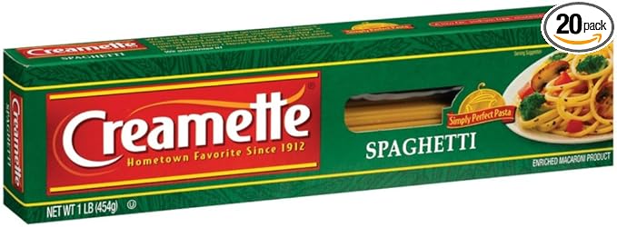 Creamette Spaghetti Regular 16 Ounce (Pack of 20)